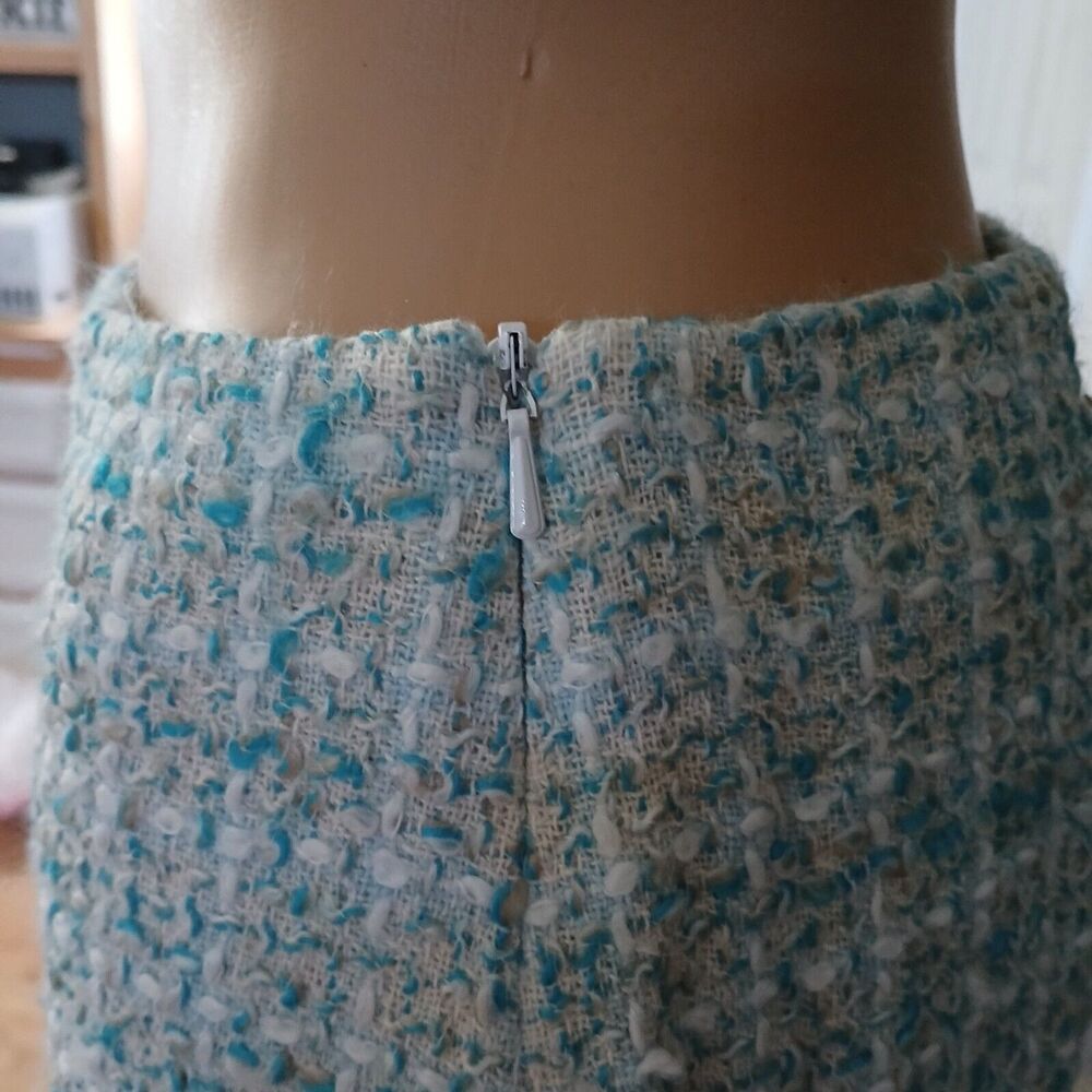 Grace Dane Lewis Women's Cotton Blend Tweed Blue Skirt Size 4 Office Career - Picture 4 of 10